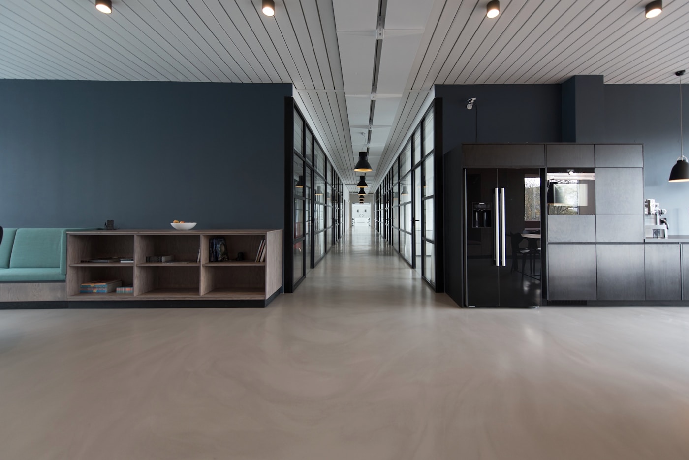 Lift lobby where visitors wait after calling up